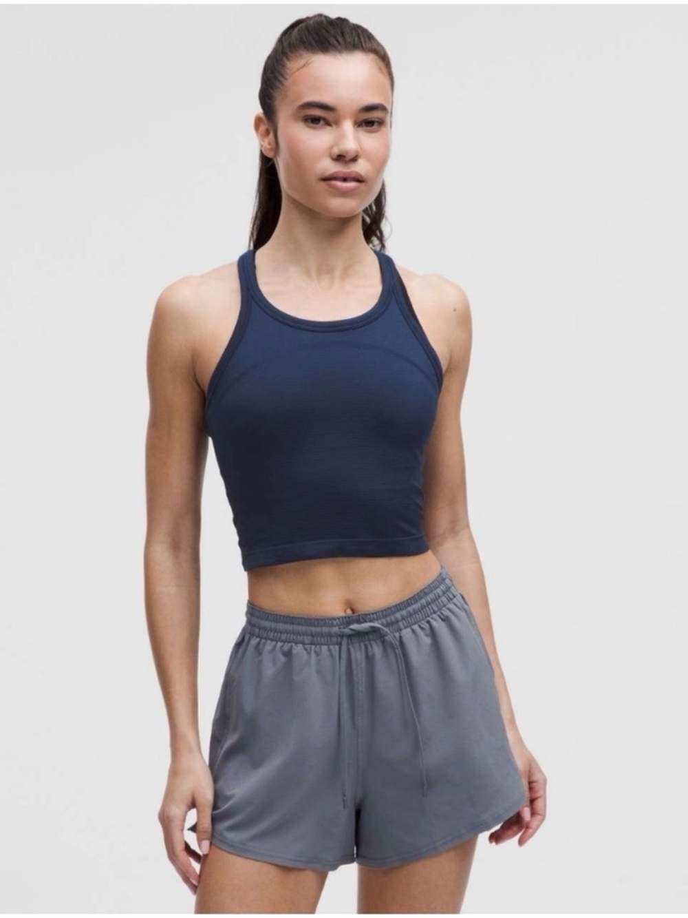 Swiftly Tech Cropped Racerback Tank 2.0 Club Blue
